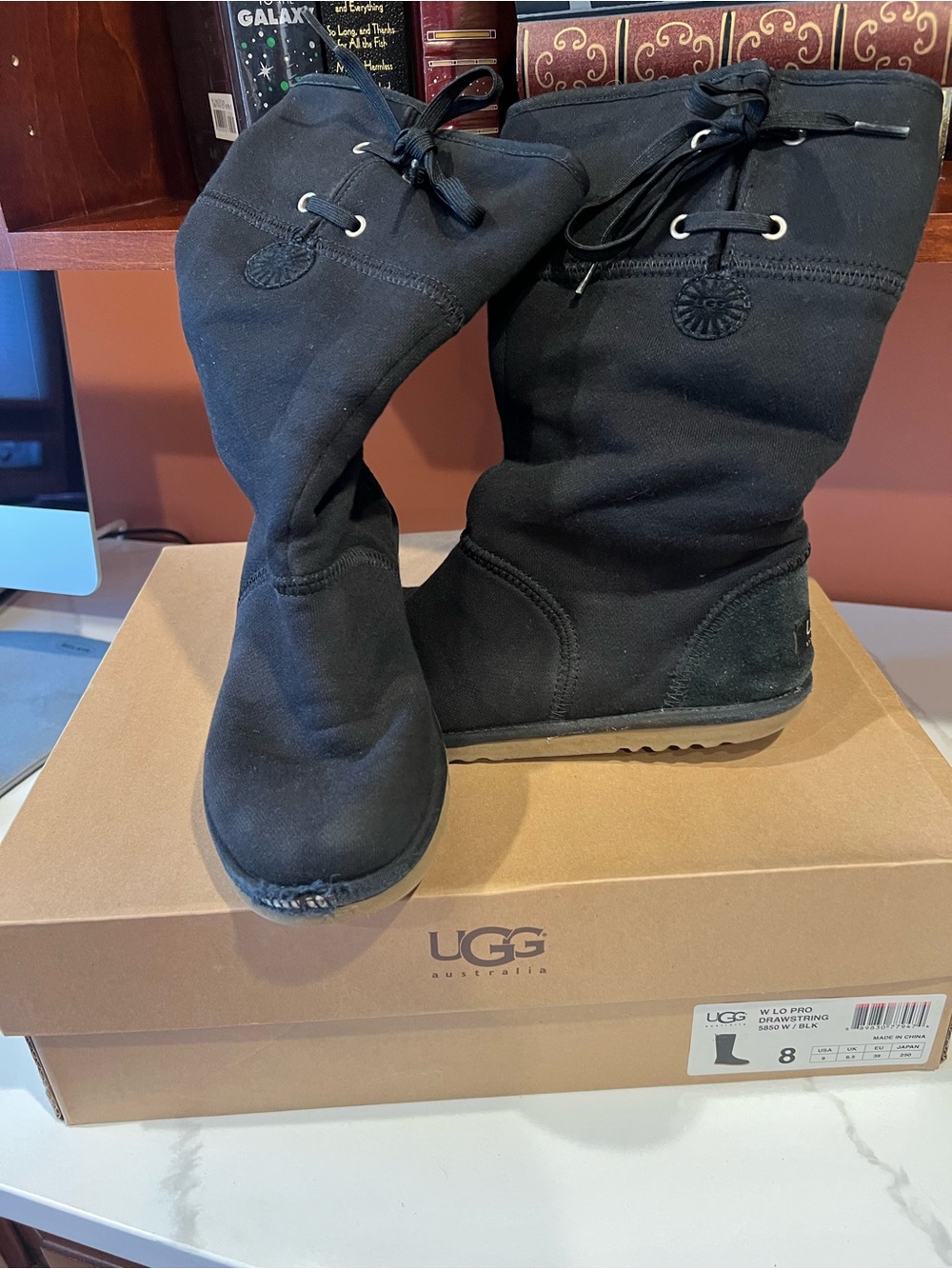 UGG women Black Lace-Up Tall Winter Boots